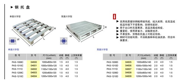 彩色钢制托盘